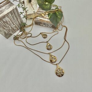 Vintage Monet 4 Seasons Layered Gold Necklace